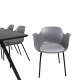 VENTURE DESIGN Marina spisebordsst, m. 6 stole - sort finer/sort metal og gr plastik/sort metal
