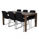 VENTURE DESIGN Slider spisebordsett, m. 6 stoler - rkt eikefiner/eik og sort stoff/svart metall