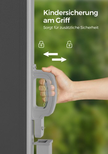 SONGMICS GSA160TG sidemarkise/solsejl, sidegardin - r�ggr� polyester og jern (160x300)