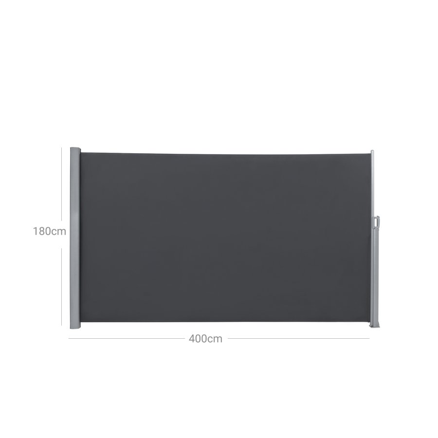 SONGMICS GSA184G sidemarkise/solsejl, sidegardin - r�ggr� polyester og aluminium (180x400)