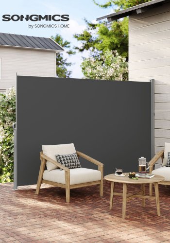 SONGMICS GSA589G01 sidemarkise til haven - antracitgr� PVC og metal (180x450)