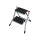 SONGMICS GSL002GY01 stige, m. 2 trin, gummif�dder, foldbar - trin med skridsikkert sort gummi og gr� st�l