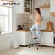 SONGMICS GSL002GY01 stige, m. 2 trin, gummif�dder, foldbar - trin med skridsikkert sort gummi og gr� st�l