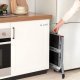 SONGMICS GSL002GY01 stige, m. 2 trin, gummif�dder, foldbar - trin med skridsikkert sort gummi og gr� st�l