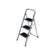 SONGMICS GSL003GY01 stige, m. 3 trin, gummif�dder, foldbar - trin med skridsikkert sort gummi og gr� st�l