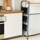 SONGMICS GSL003GY01 stige, m. 3 trin, gummif�dder, foldbar - trin med skridsikkert sort gummi og gr� st�l