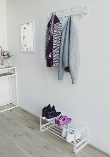 SPINDER DESIGN rektangulr Rex knaggrekke, m. 7 knagger - hvitt stl