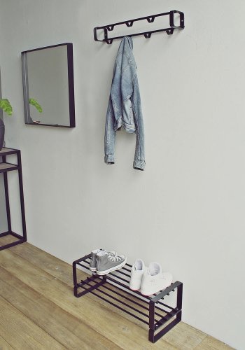 SPINDER DESIGN rektangulr Rex knaggrekke, m. 7 knagger - sort stl