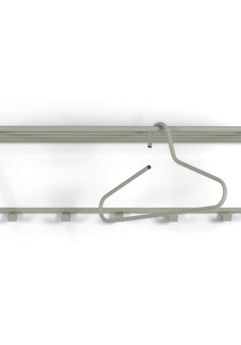 SPINDER DESIGN Rex hattehylle, m. 1 hylle og 5 kroker - stvgrnt stl (70x19)