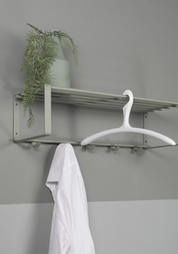 SPINDER DESIGN Rex hattehylle, m. 1 hylle og 5 kroker - stvgrnt stl (70x19)