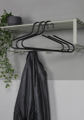 SPINDER DESIGN Rex hattehylle, m. 1 hylle og 5 kroker - stvgrnt stl (70x19)