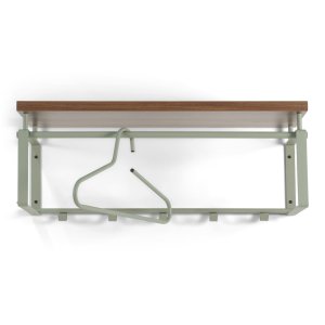 SPINDER DESIGN Rex hattehylde, m. 1 trhylde og 5 kroge - stvgrnt stl (70x28)