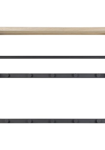 SPINDER DESIGN Rizzoli entréopstilling, m. 10 knager, bjlestang og trhylde, lille - sort stl