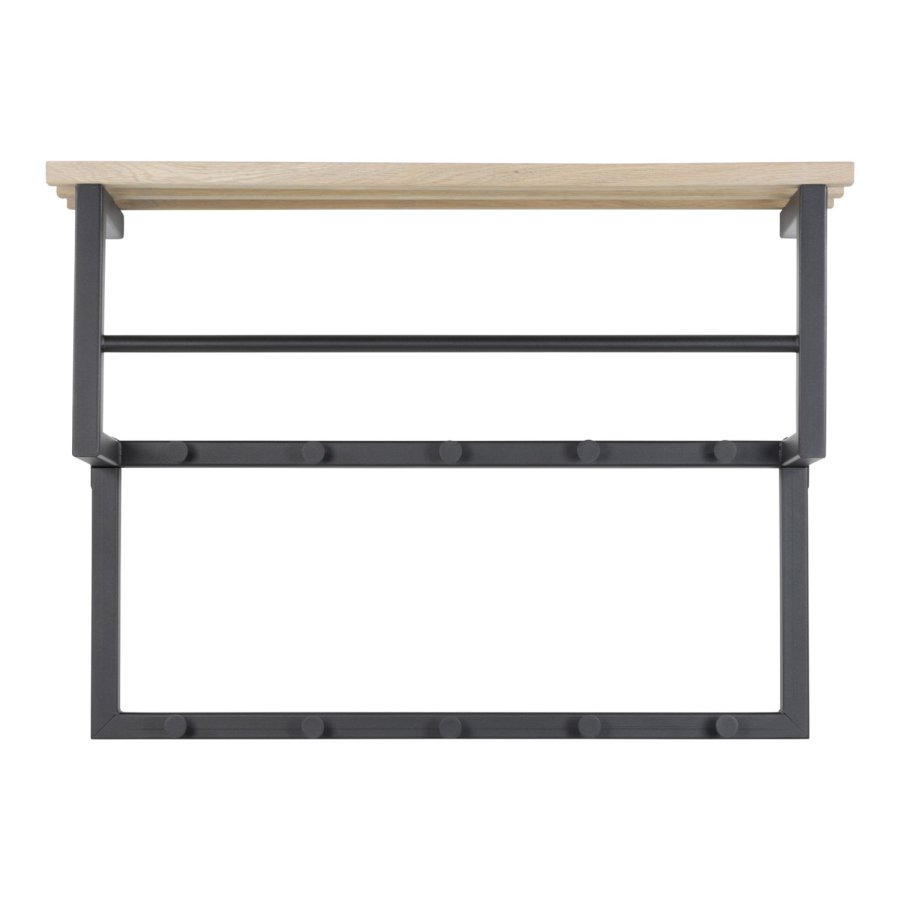 SPINDER DESIGN Rizzoli entréopstilling, m. 10 knager, bjlestang og trhylde, lille - sort stl