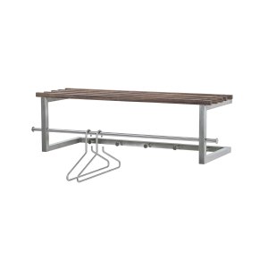 SPINDER DESIGN rektangulr Rezzo hattehylde, m. 5 knager og bjlestang - stl