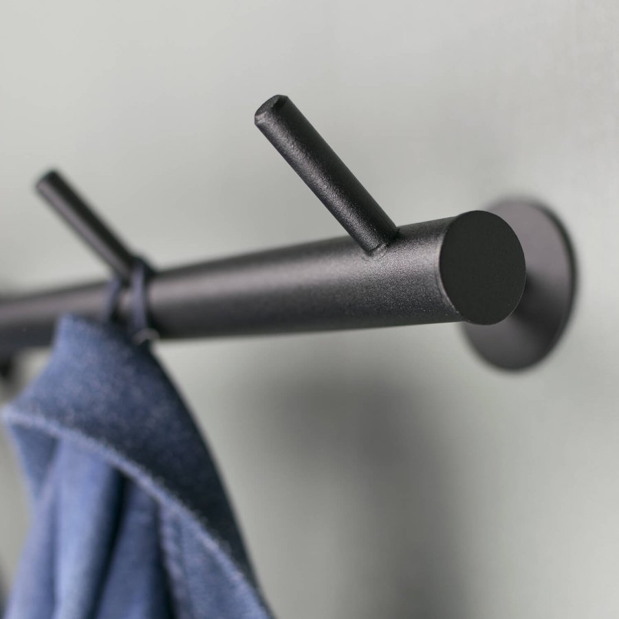 SPINDER DESIGN rektangulr Odin knaggrekke, m. 5 kroker - sort stl