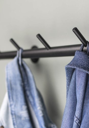 SPINDER DESIGN rektangulr Odin knaggrekke, m. 5 kroker - sort stl