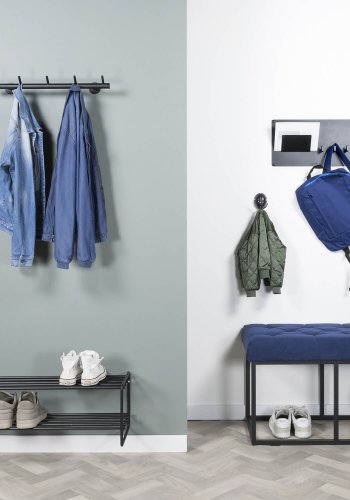 SPINDER DESIGN rektangulr Odin knaggrekke, m. 5 kroker - sort stl