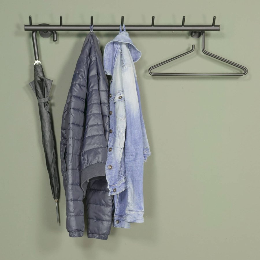 SPINDER DESIGN rektangulr Odin knaggrekke, m. 7 knagger - sort stl