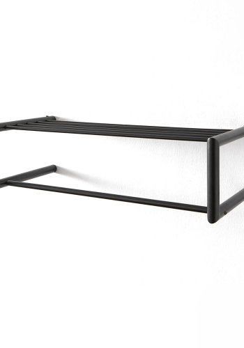 SPINDER DESIGN rektangulr Smooth hattehylde, m. bjlestang - sort stl