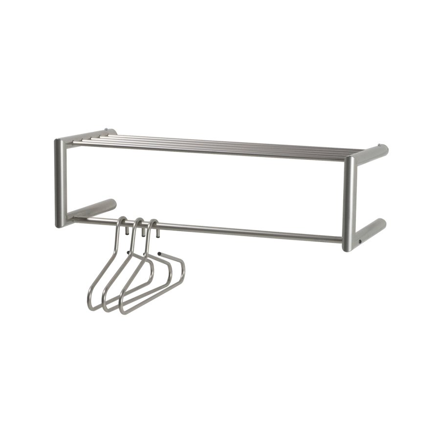 SPINDER DESIGN rektangulr Smooth hattehylde, m. bjlestang - gr stl