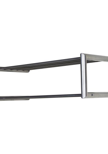 SPINDER DESIGN rektangulr Smooth hattehylde, m. bjlestang - gr stl