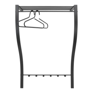 SPINDER DESIGN Carve knaggrekke, med hylle, hengestang og 6 kroker - svart stl