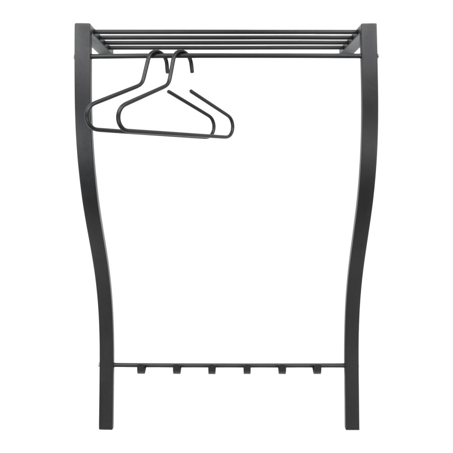 SPINDER DESIGN Carve knaggrekke, med hylle, hengestang og 6 kroker - svart stl