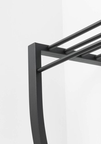 SPINDER DESIGN Carve knaggrekke, med hylle, hengestang og 6 kroker - svart stl