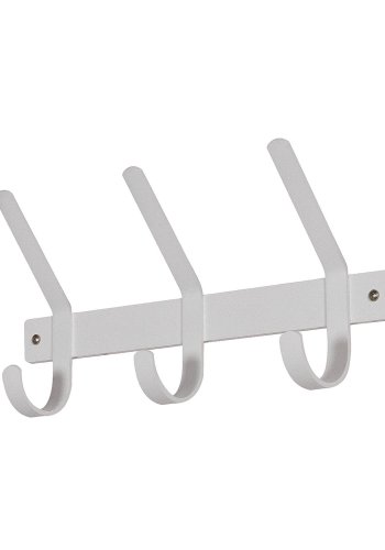 SPINDER DESIGN Dexter knaggrekke m. 3 kroker - hvitt stl