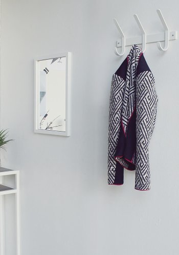 SPINDER DESIGN Dexter knaggrekke m. 3 kroker - hvitt stl