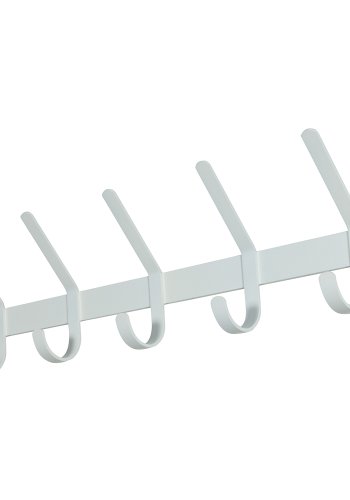 SPINDER DESIGN Dexter knaggrekke, m. 5 kroker - hvitt stl