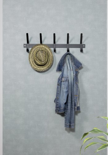 SPINDER DESIGN Dexter knaggrekke, m. 5 kroker - sort stl