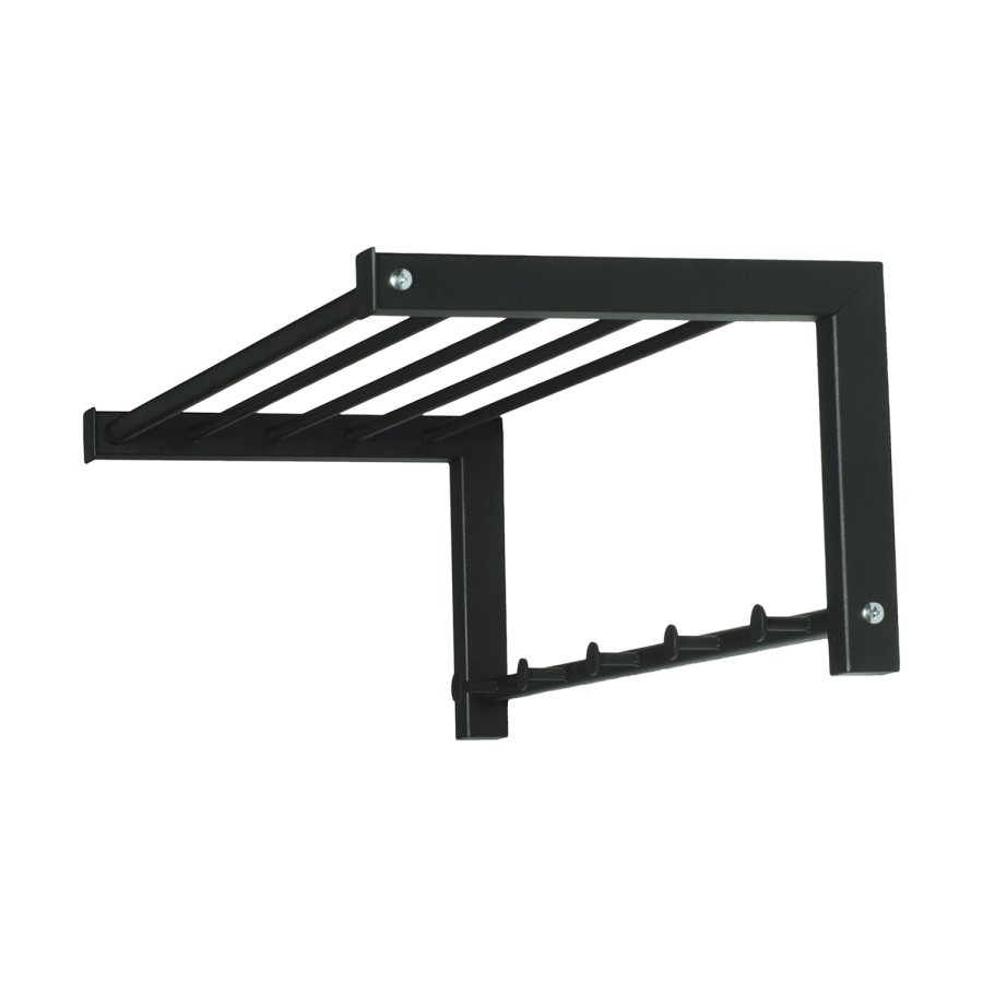 SPINDER DESIGN rektangulr Bergum knaggrekke med hylle - sort stl