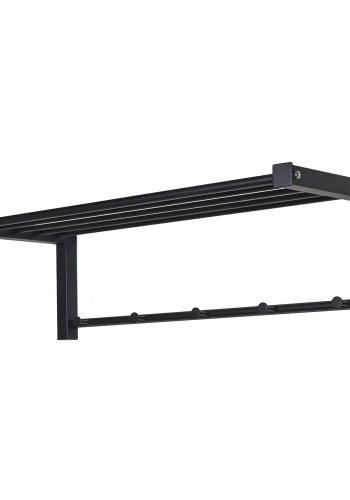 SPINDER DESIGN rektangulr Bergum knaggrekke med hylle - sort stl