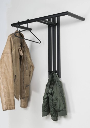 SPINDER DESIGN Senza knaggrekke, m. 2 knagger og hengerstang - sort stl