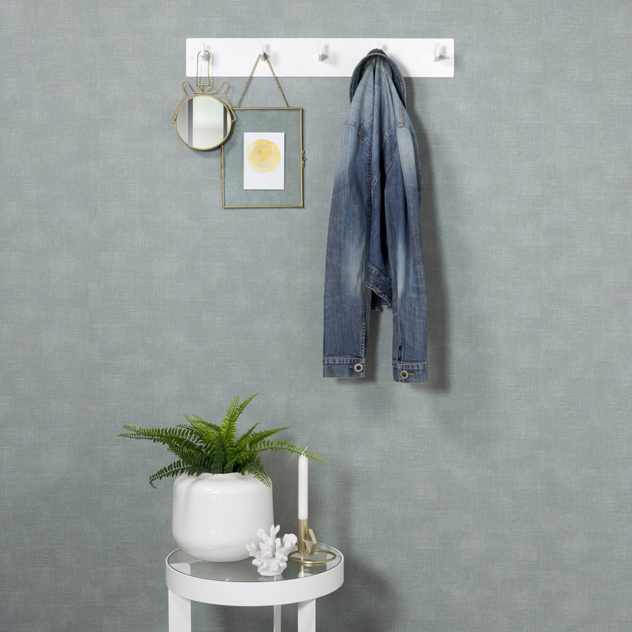 SPINDER DESIGN rektangulr Leatherman knaggrekke, m. 5 kroker - hvitt stl