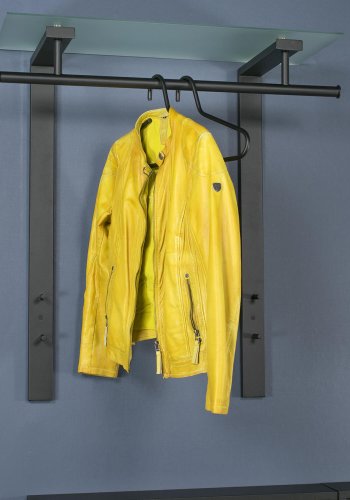 SPINDER DESIGN rektangulr nederlandsk klesstativ, m. 1 hylle - glass og sort stl