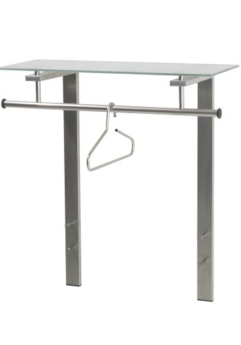 SPINDER DESIGN rektangulr Dutch knagerkke, m. 1 hylde - glas og gr stl