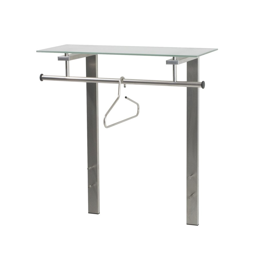 SPINDER DESIGN rektangulr Dutch knagerkke, m. 1 hylde - glas og gr stl