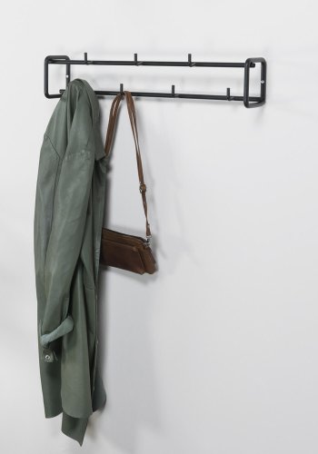 SPINDER DESIGN rektangulr Clint knaggrekke, m. 7 kroker - sort stl