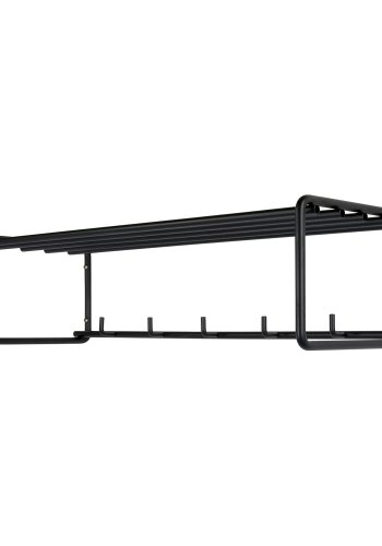 SPINDER DESIGN rektangulr Clint knaggrekke, med hylle og 5 kroker - svart stl