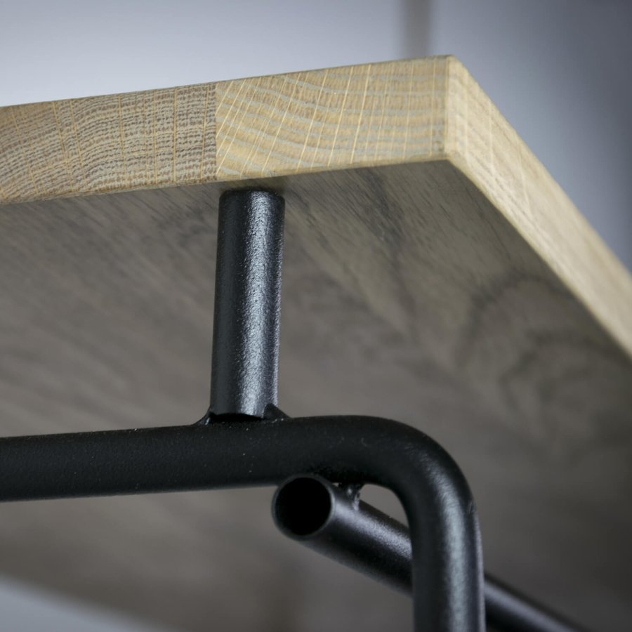 SPINDER DESIGN rektangulr Clint knaggrekke, med hylle, hengestang og 5 kroker - svart stl