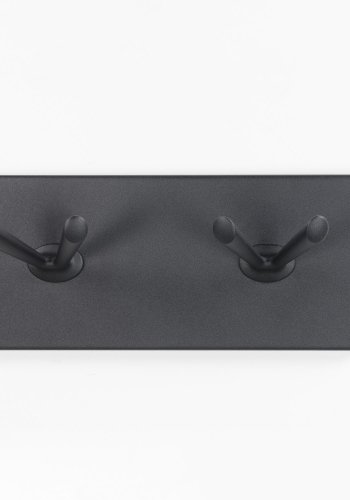 SPINDER DESIGN Trekk knaggrekke, m. 3 doble knagger - svart stl (45x12,5)