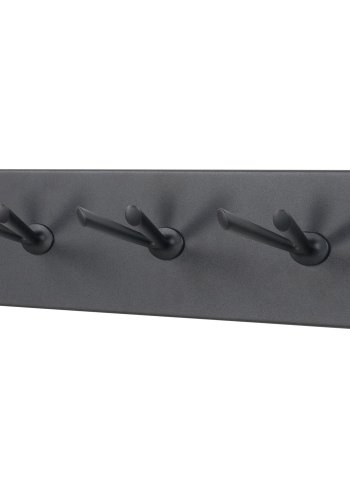 SPINDER DESIGN Trekk knaggrekke, m. 3 doble knagger - svart stl (45x12,5)