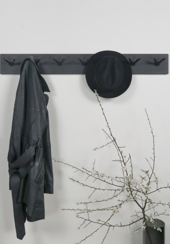 SPINDER DESIGN Pull knaggrekke, m. 7 doble kroker - svart stl (104,5x12,5)