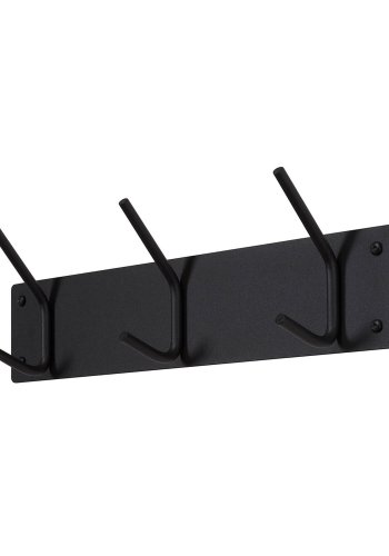 SPINDER DESIGN rektangulr Fusion knaggrekke, m. 3 kroker - sort stl