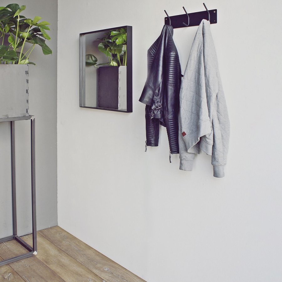 SPINDER DESIGN rektangulr Fusion knaggrekke, m. 3 kroker - sort stl