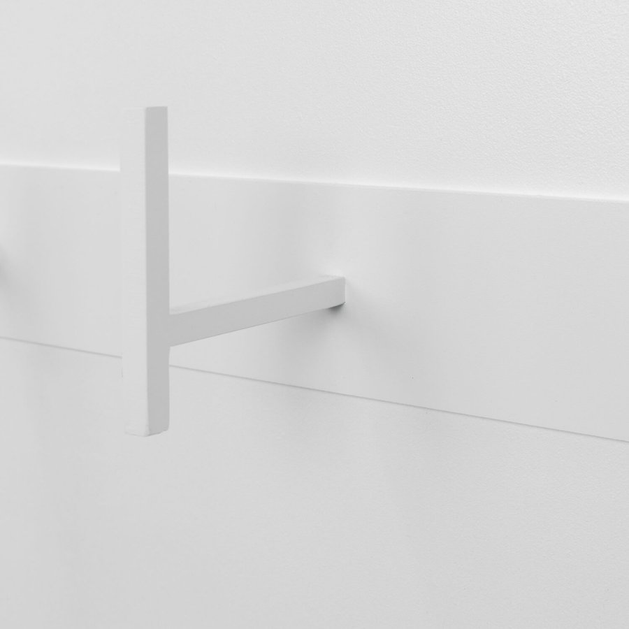 SPINDER DESIGN rektangulr Chapman knaggrekke, m. 3 kroker - hvitt stl 