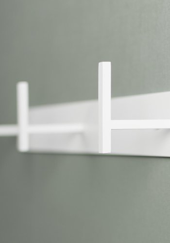 SPINDER DESIGN rektangulr Chapman knaggrekke, m. 3 kroker - hvitt stl 